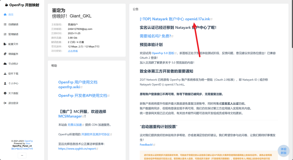 OpenFrp实名认证
